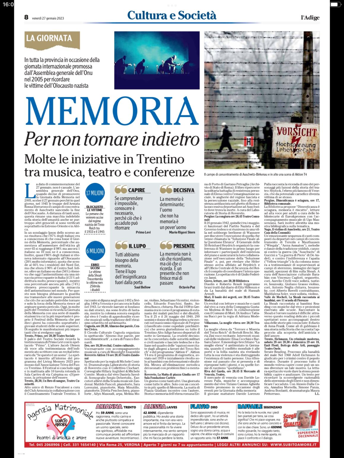 MEMORIA per non tornare indietro